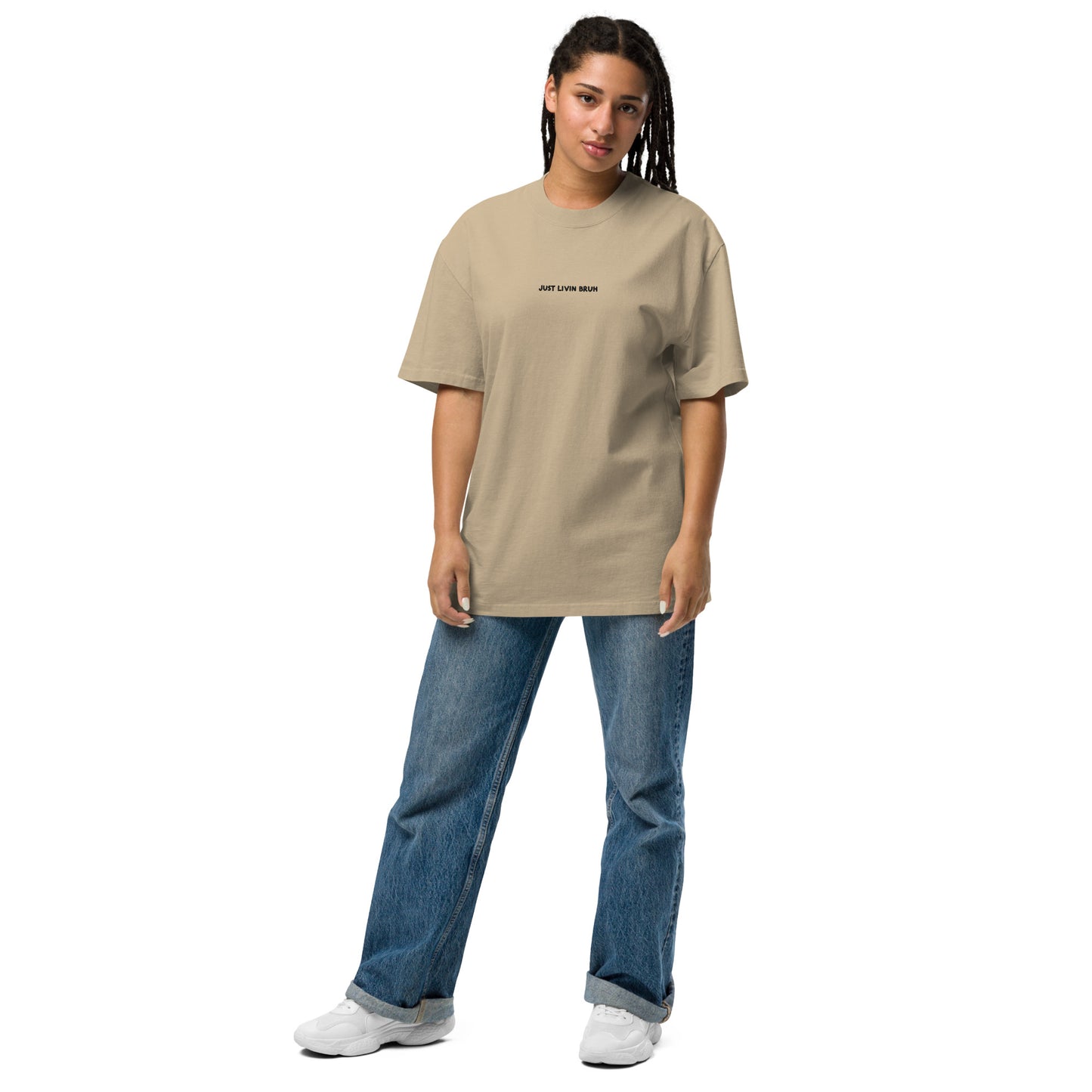 Just Livin Bruh Oversized faded t-shirt