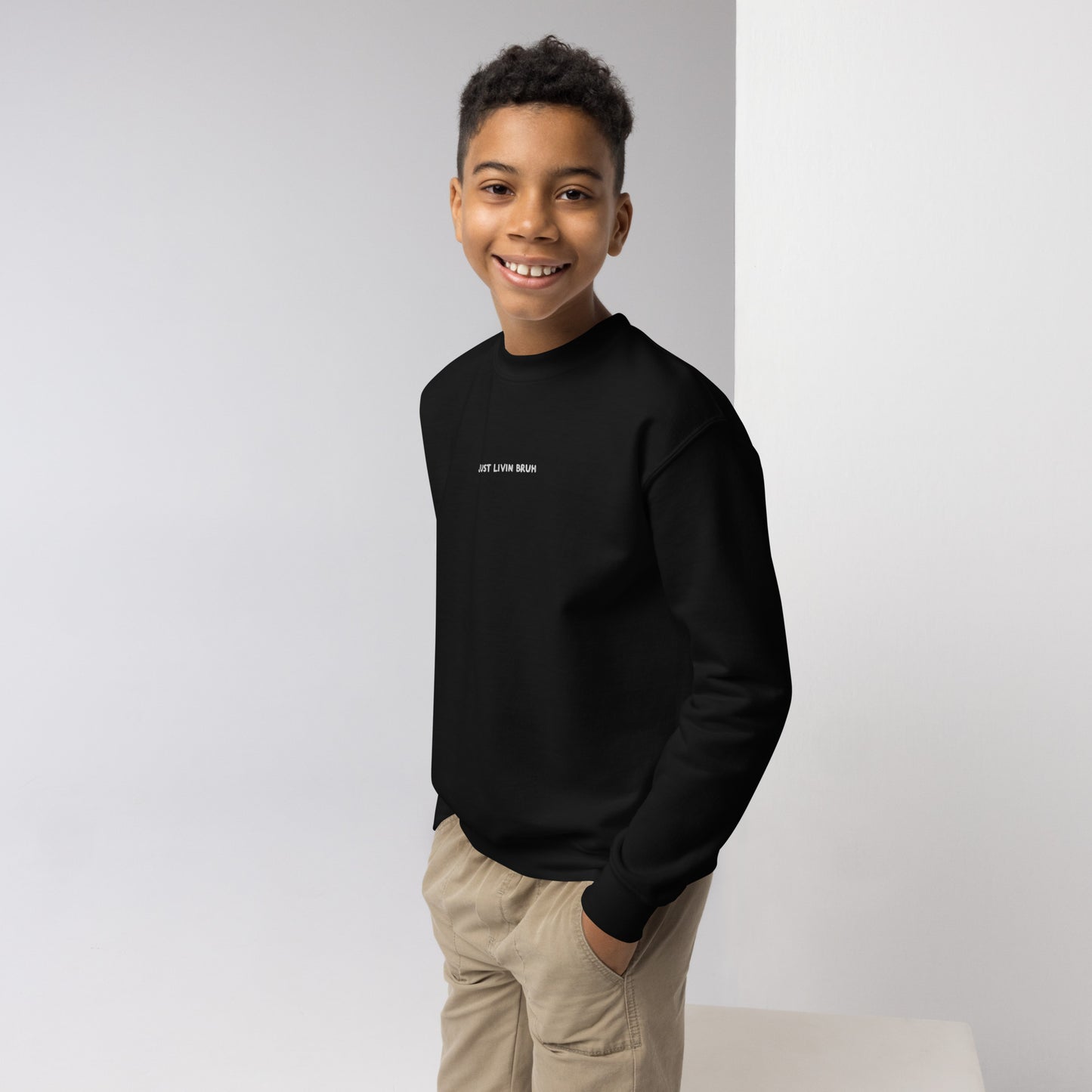 Just Livin Bruh Youth crewneck sweatshirt