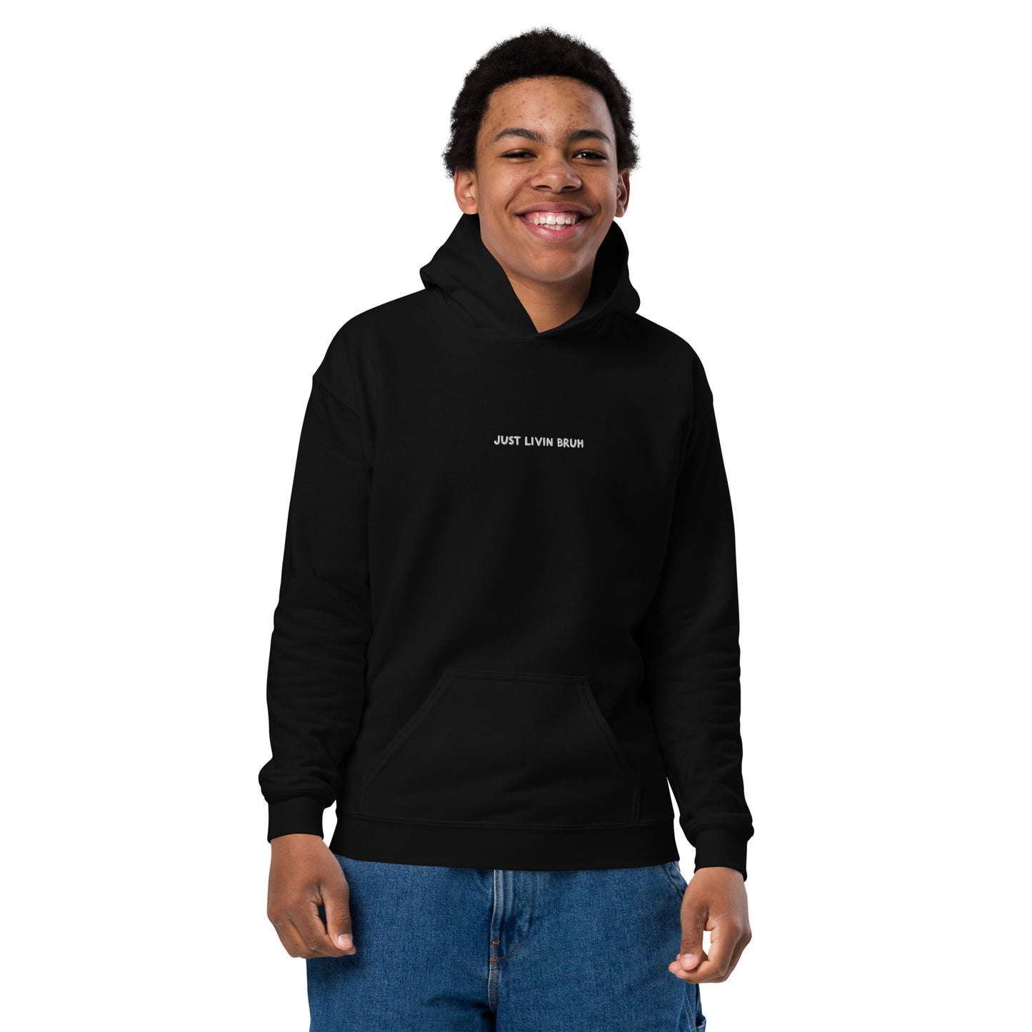 Just Livin Bruh Youth heavy blend hoodie