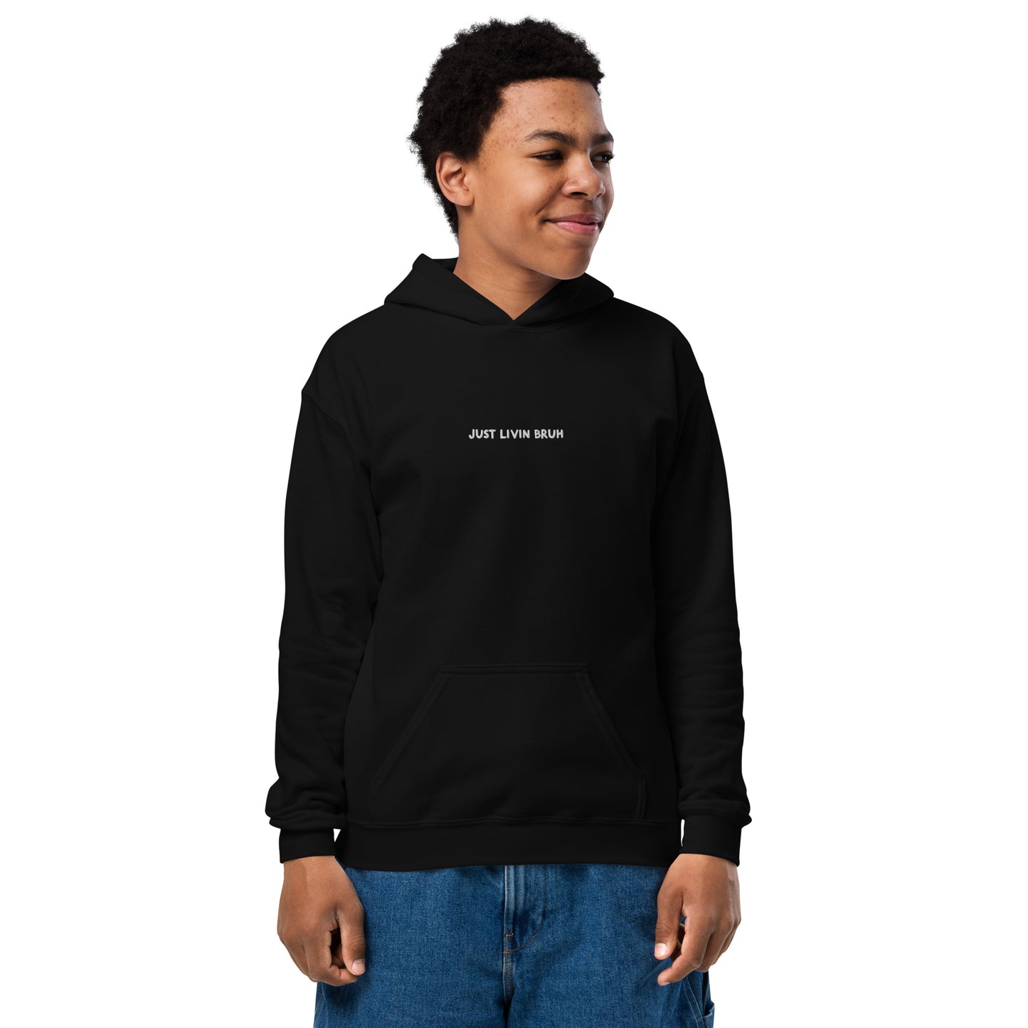 Just Livin Bruh Youth heavy blend hoodie